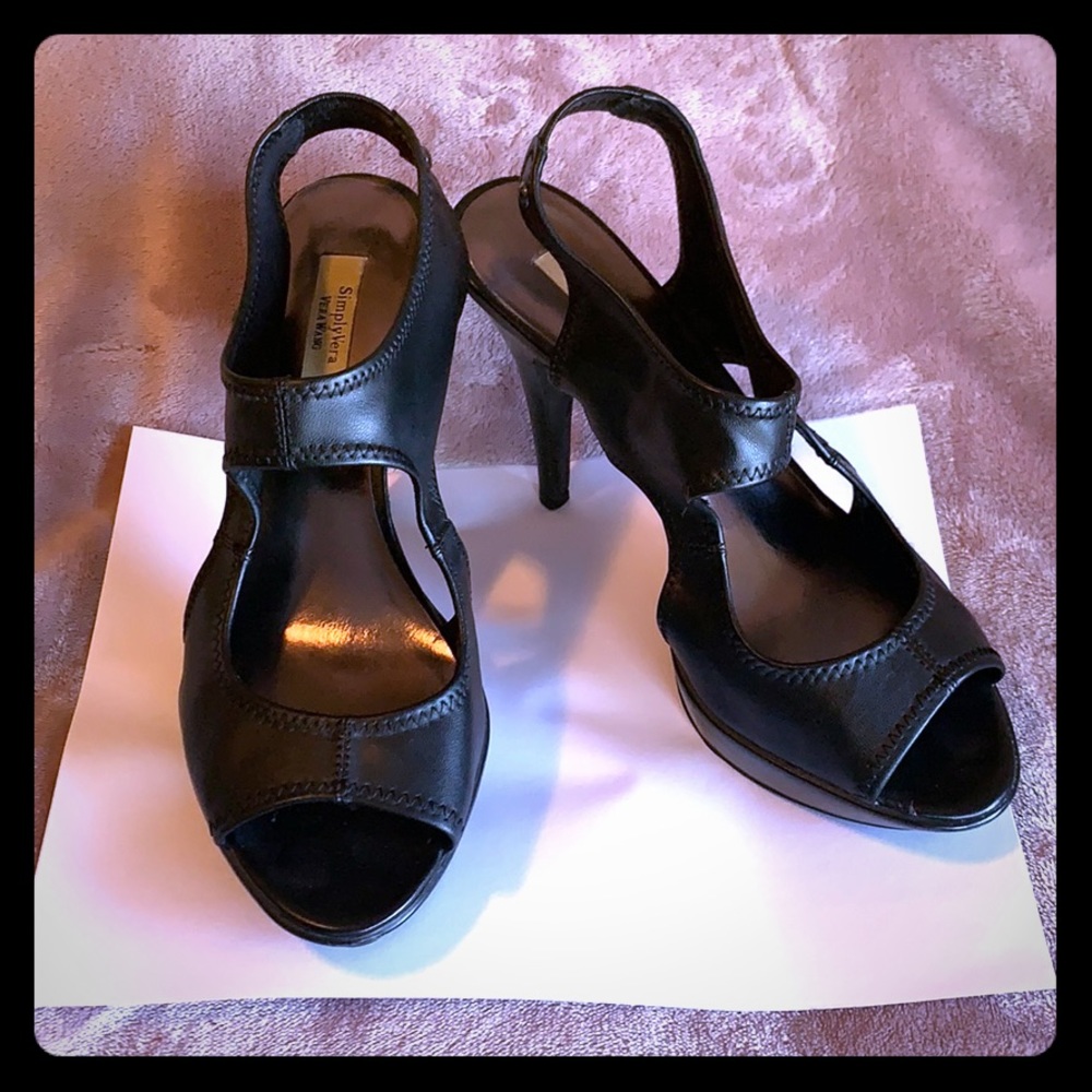 SIMPLY VERA VERA WAND OPEN TOE PLATFORM HEELS